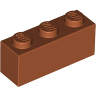 Lego kostka (kostička) 1x3, tmavě oranžová (4122458, 4164443, 4617603, 6000642)